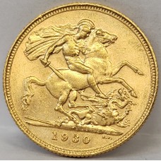 AUSTRALIA 1930 . ONE 1 SOVEREIGN . MELBOURNE . GOLD